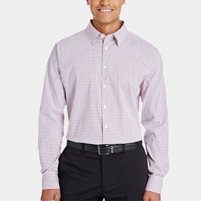 CrownLux Performance® Men's Micro Windowpane Woven Shirt Thumbnail